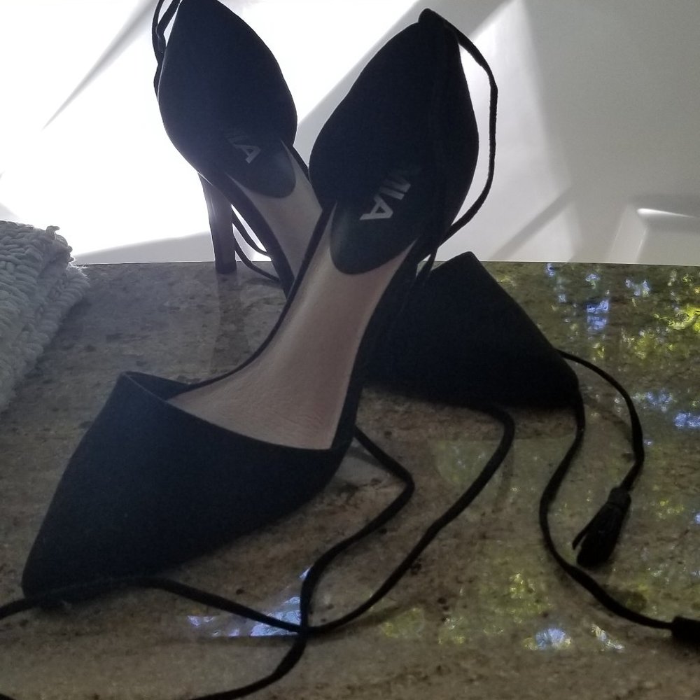 Mia Heels with tassled ballet tie ankle wrap